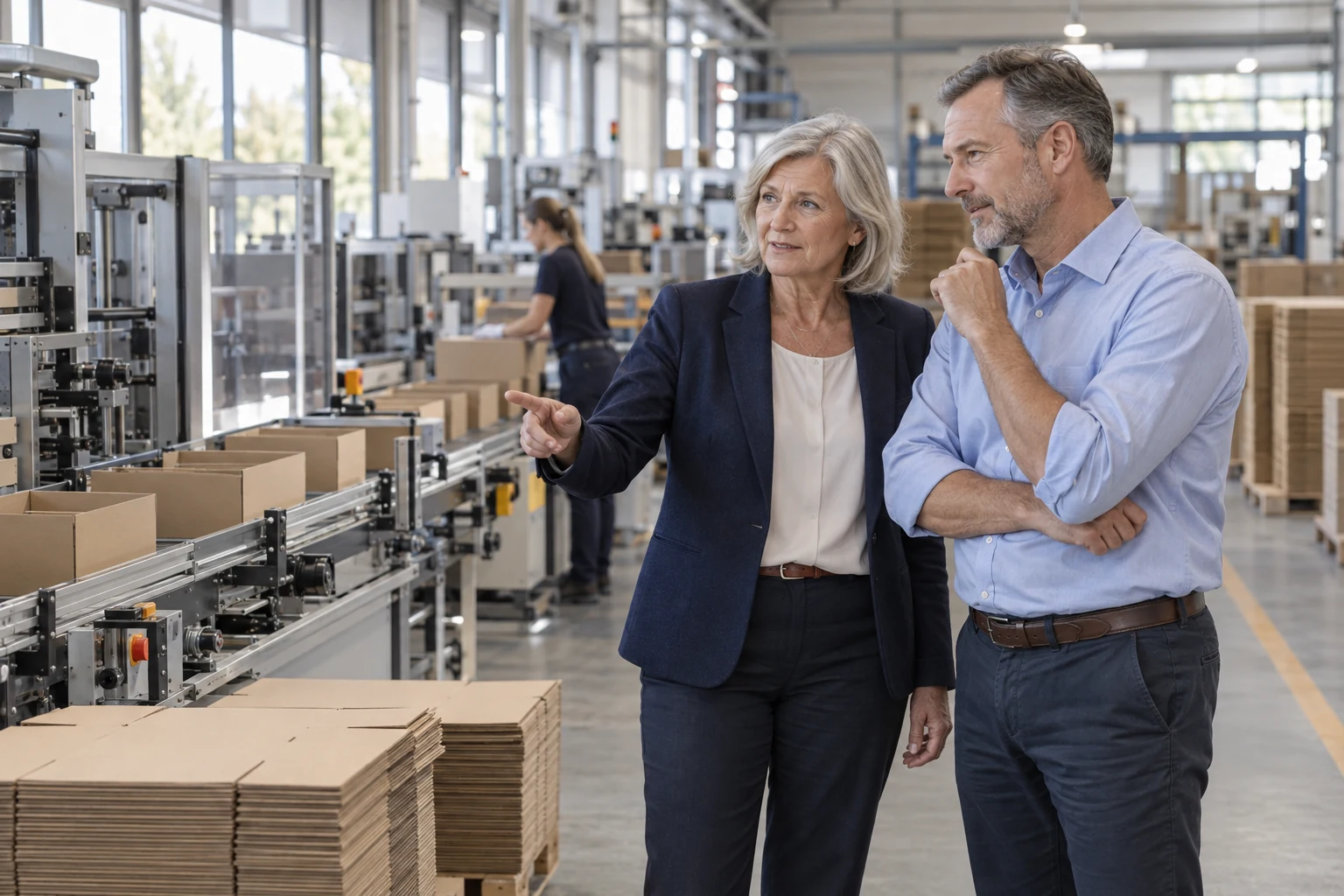 Geschwister als Eigentümer in ihrem bayerischen Verpackungsbetrieb